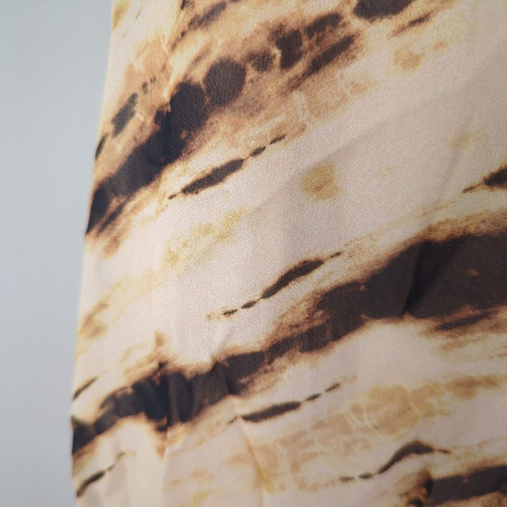Exquise NWT Mira Chiffon Tan Brown Neutral Striped Maxi Dress Small - Picture 10 of 14